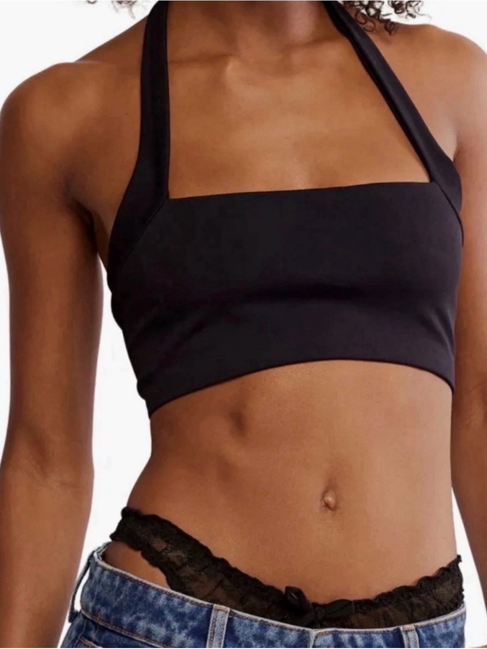 Everyday Black Halter Bandeau Top